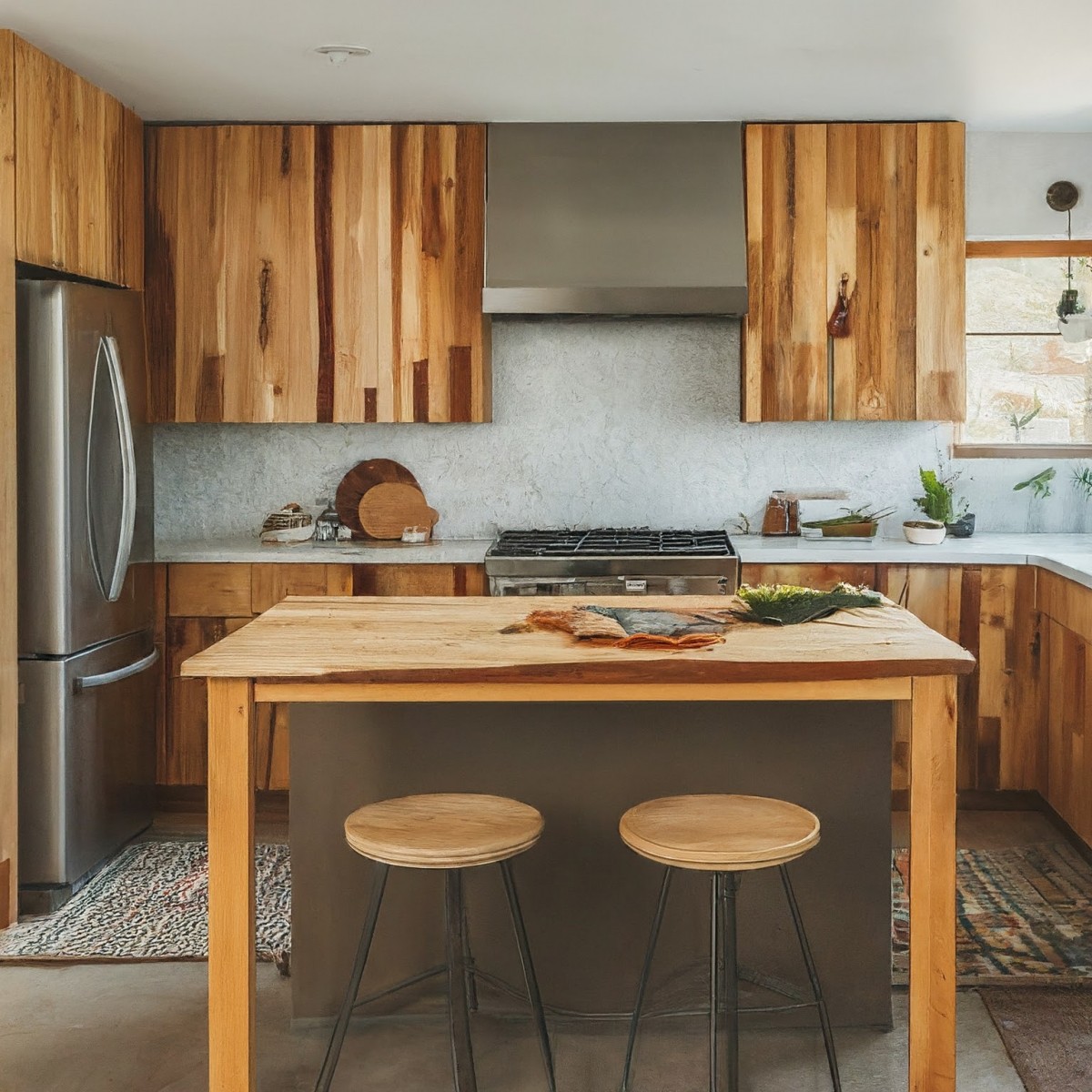 French farmhouse-style kitchen with rustic charm