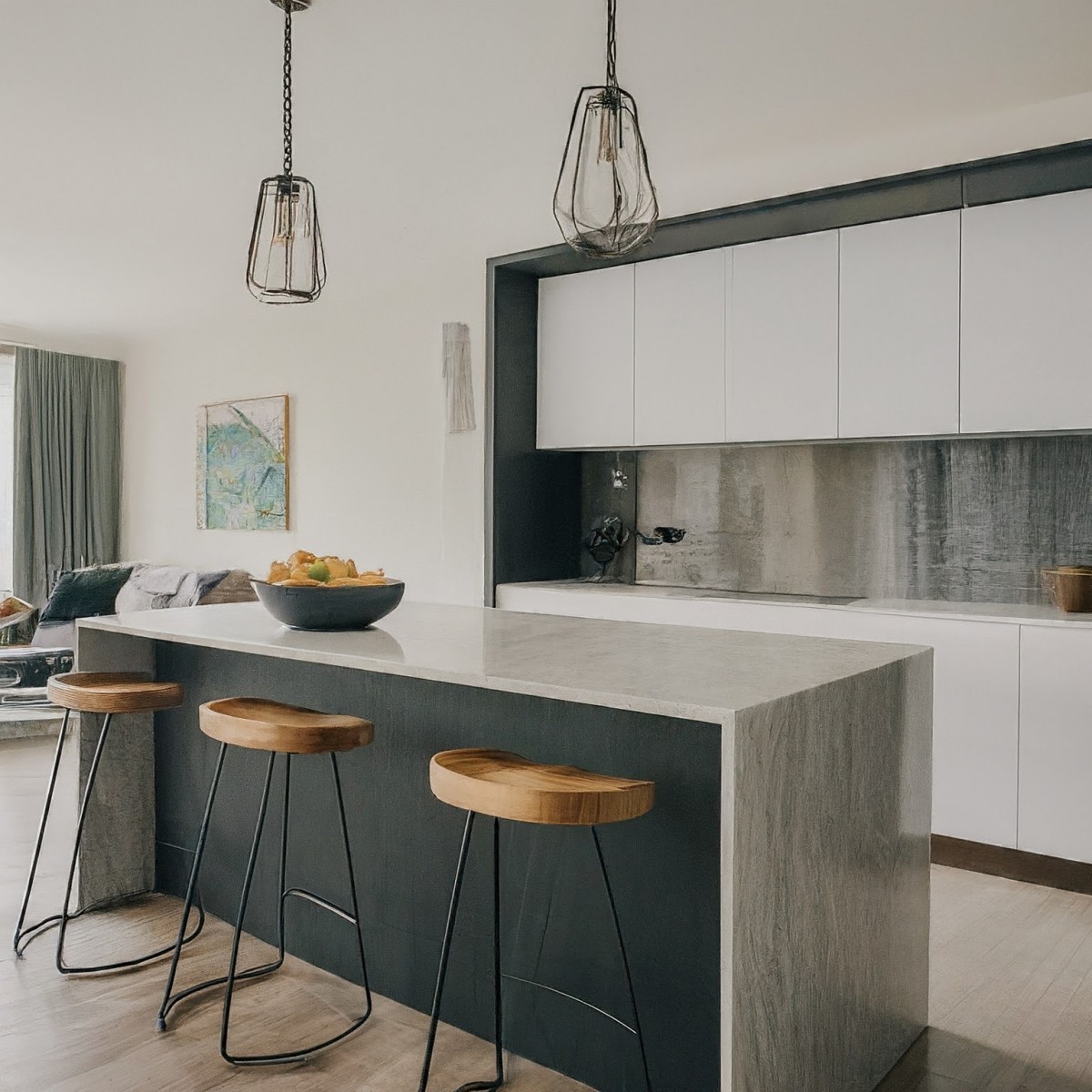 Open-plan kitchen integrated with living space